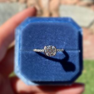 Moissanite diamond engagement bridal wedding ring